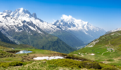 Mountains views from Col de Balme, France