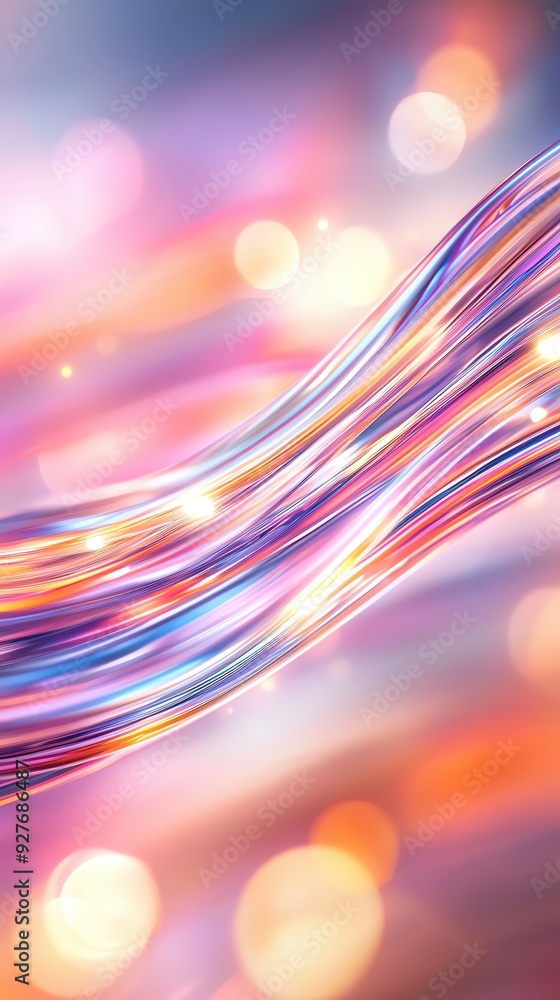 Poster a vibrant abstract background featuring flowing lines and colorful bokeh, perfect for creative proje