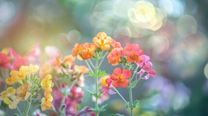 Obraz premium Colorful nemesia blooms with blurred background