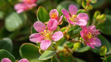 Obraz premium Common Purslane Blooming Plant