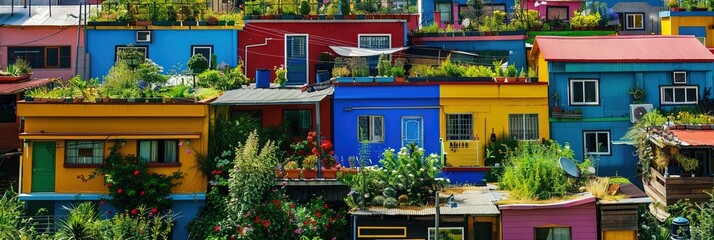 Fototapeta premium colorful rooftop garden