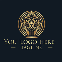 Lion Gate Luxe logo template gold