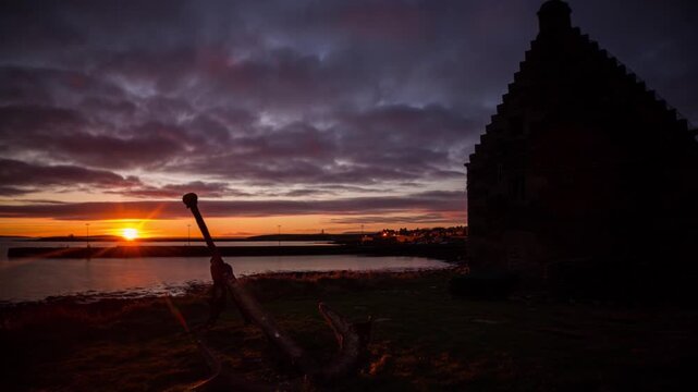  Sunset in St Marys in Orkney 4K Time Lapse.