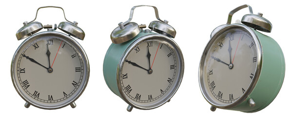 set of Alarm Clock isolated cut out background