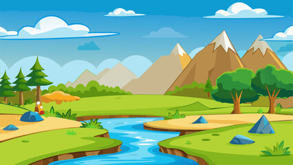 nature landscape background vector illustration