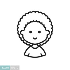 Avatar young sexy woman with african hairstyle