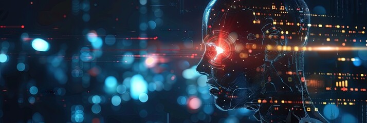 Fototapeta premium Artificial intelligence technology and data science concept