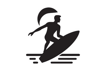 Surfers surfing and carrying vector silhouette illustration