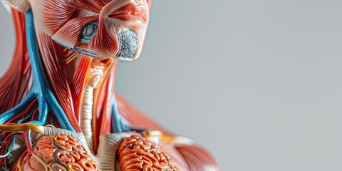 anatomical model of the human respiratory system - generated by AI, so unlikely to be accurate