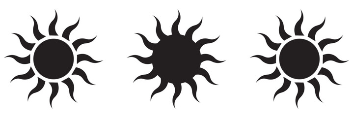 Set of Moon and stars icons. Sun and moon flat icon. Shining Sun and crescent Moon. Vector Illustration.