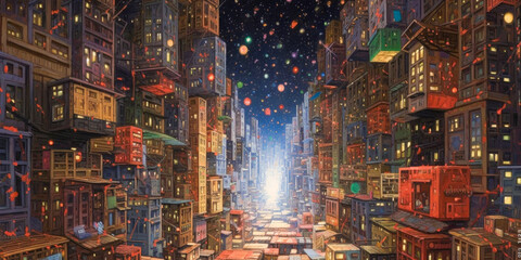 Obraz premium Country illustration composition