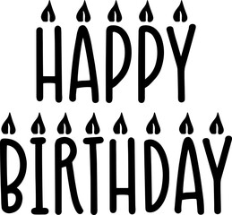 Happy Birthday Candles Vector Design