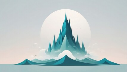 Icebergs in the sky. 3D illustration