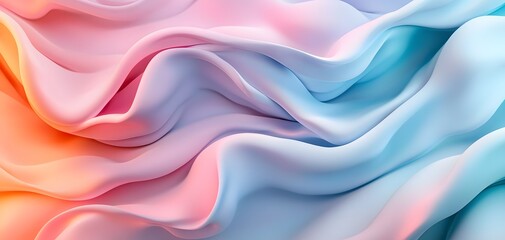Obraz premium A Symphony of Soft Pastel Waves Capturing Fluidity and Depth in an Ethereal Dance of Colors and Textures