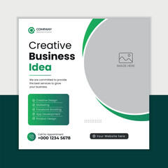 Business marketing agency promotion social media post template. Editable square banner design. Social media banner