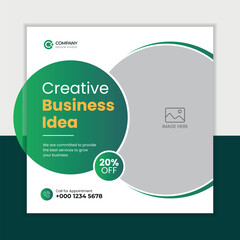 Business marketing agency promotion social media post template. Editable square banner design. Social media banner