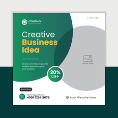 Business marketing agency promotion social media post template. Editable square banner design. Social media banner