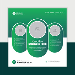 Business marketing agency promotion social media post template. Editable square banner design. Social media banner