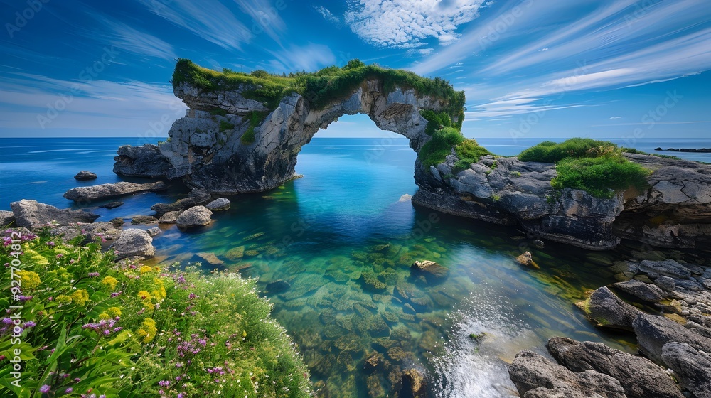 Wall mural arch natural created by the sea picture