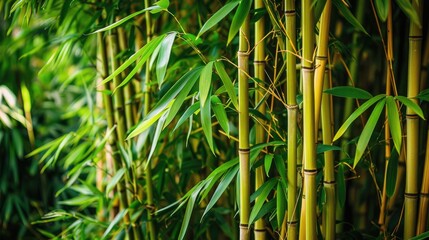 Lush bamboo grove Phyllostachys edulis