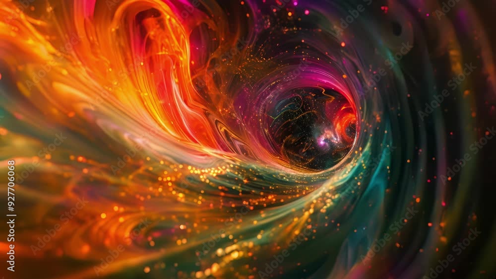 Poster a glimpse into the hidden world of the cosmic neutrino background with swirling patterns and unexpec