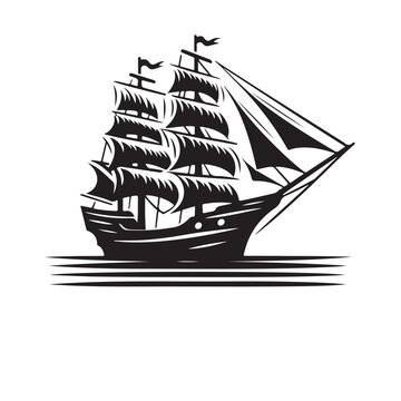 recommend clip art: ship isolated on white background