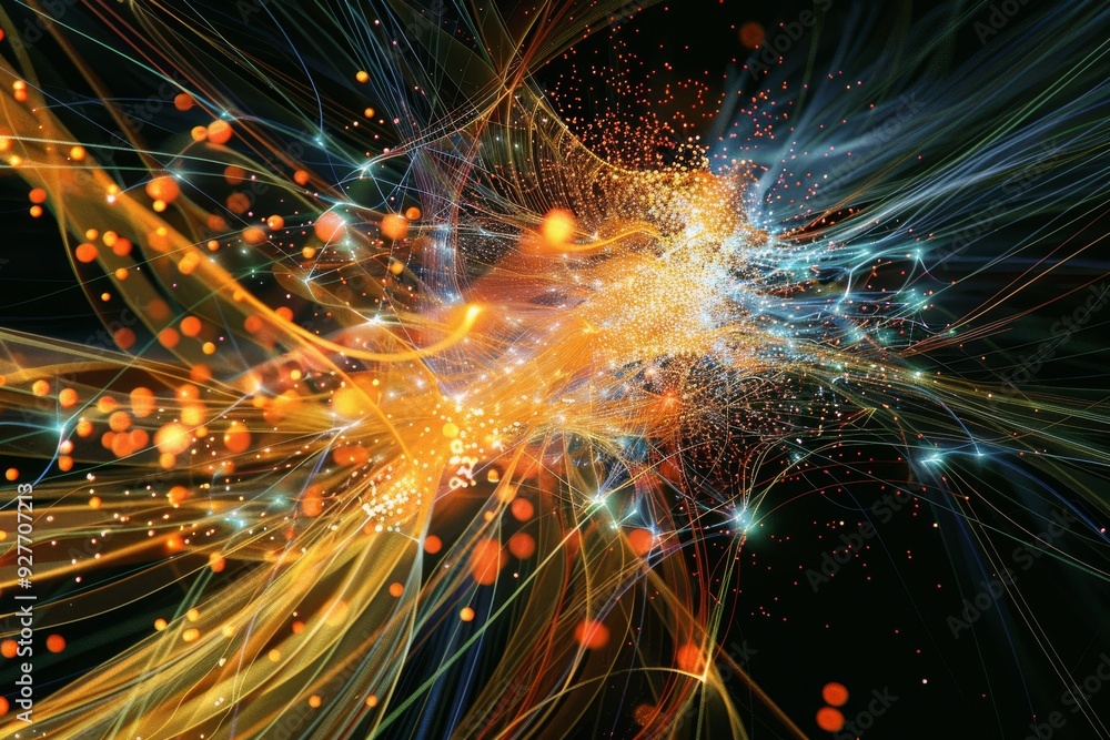 Aufkleber a vibrant visualization of the internet's future, symbolizing technological advancements and enhance