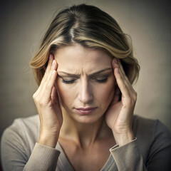 A touching portrait photograph of a woman thinking hard