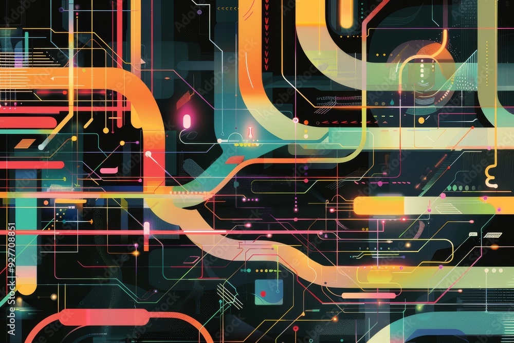 Poster a futuristic representation of artificial intelligence, showcasing advanced technology and innovativ