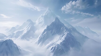 The inaccessible peaks surrounded by eternal snow