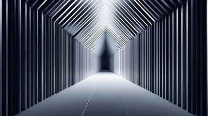 Monochromatic Abstract Lines with Minimalistic Geometric Patterns and Symmetrical Composition