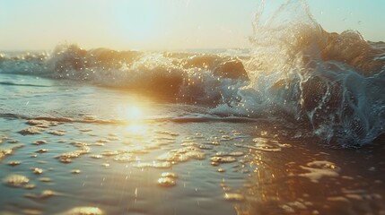 Fototapeta premium The waves are high and foamy breathtaking