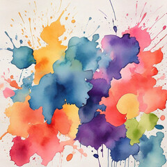 Vibrant Abstract Watercolor Splash Texture with Artistic Brush Strokes Background