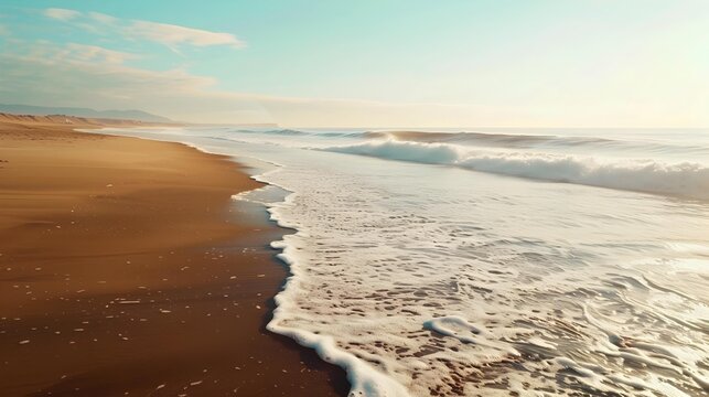 Calm waves slowly and confidently advancing img