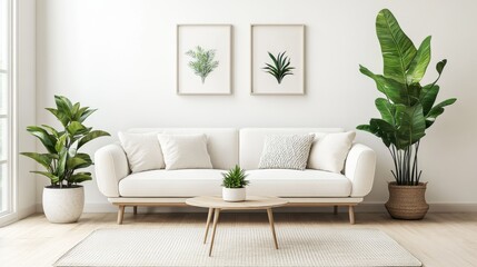 Minimalist Living Room with Indoor Plants