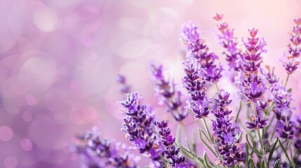Obraz premium Nature s Lavender Flowers with Copy Space