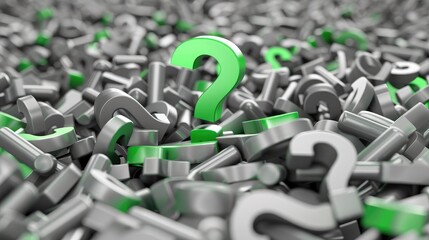  A lone question mark surrounded by countless symbols