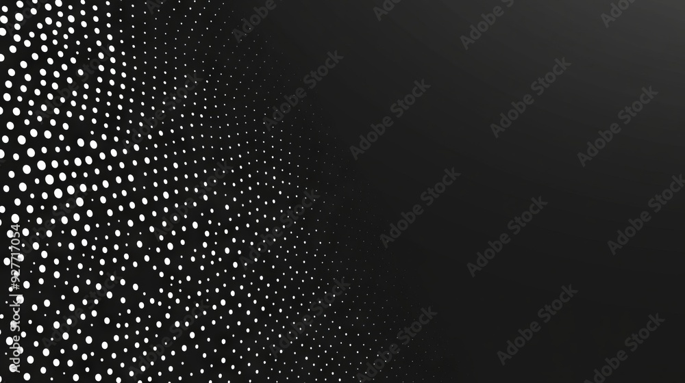 Wall mural dotted halftone gradient texture. vanishing polka dot background. repeating dots gradation pattern b