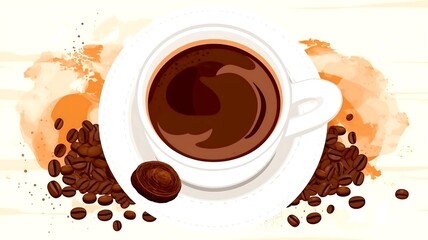 Obraz premium A cup of coffee illustration