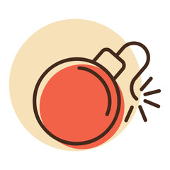 Bomb with lit fuse vector icon