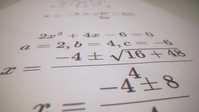Mathematical Equations on Paper for Educational Use