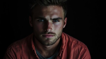 Fototapeta premium Person in Red Shirt