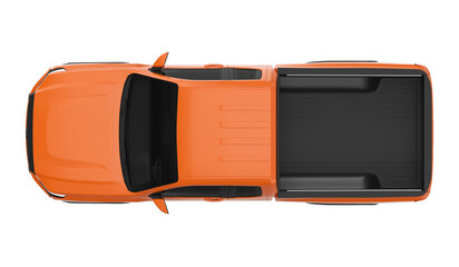 orange pickup truck top view isolated © changnam37