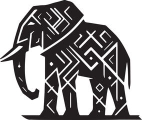 Elephant silhouette vector with black in White Background
