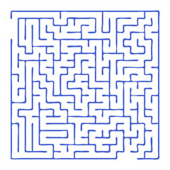 Maze shape design element. There is one entrance and exit and one correct path, but many paths lead to dead ends