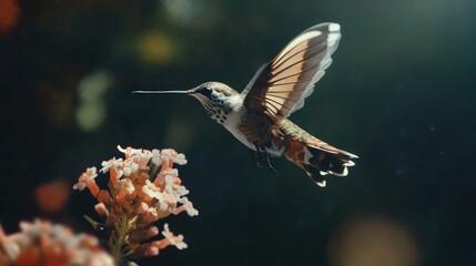 Fototapeta premium Hummingbird near flower