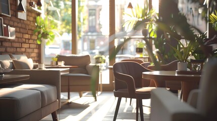 Fototapeta premium Cafe stylish with a cozy atmosphere and modern picture