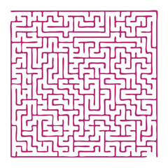 Maze shape design element. There is one entrance and exit and one correct path, but many paths lead to dead ends