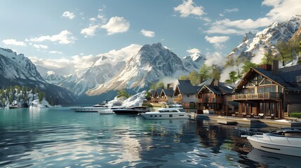 An amazing yacht club against the backdrop picture