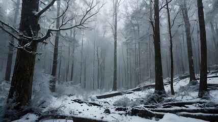 Naklejka premium snow covered trees